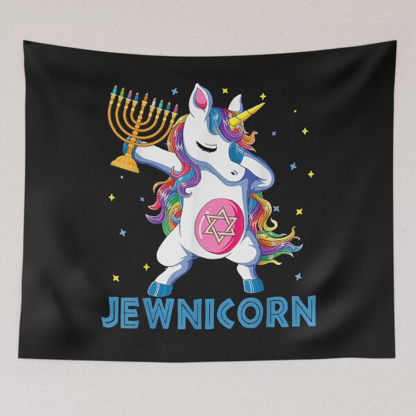 Item preview, Jewnicorn Funny Hanukkah Unicorn Gift Girl Women Pajamas T-Shirt designed and sold by Azim-Stefan.