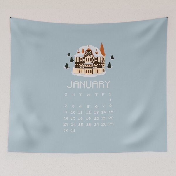 Item preview, January 2022 Castle Birthday/Anniversary Celebration Pixel Art designed and sold by tifft.