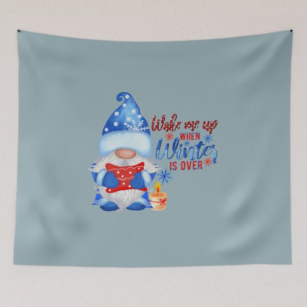 Item preview, Blue Winter Gnome With Pillow Candle designed and sold by ChicoryJunction.