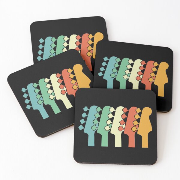 Item preview, Bass Guitar Headstocks Silhouette Cool Retro Colors designed and sold by nightsworthy.