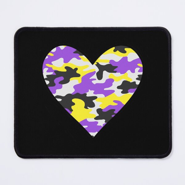 Item preview, Non Binary Pride Camo Pattern Enby Heart designed and sold by M-L-Creations.