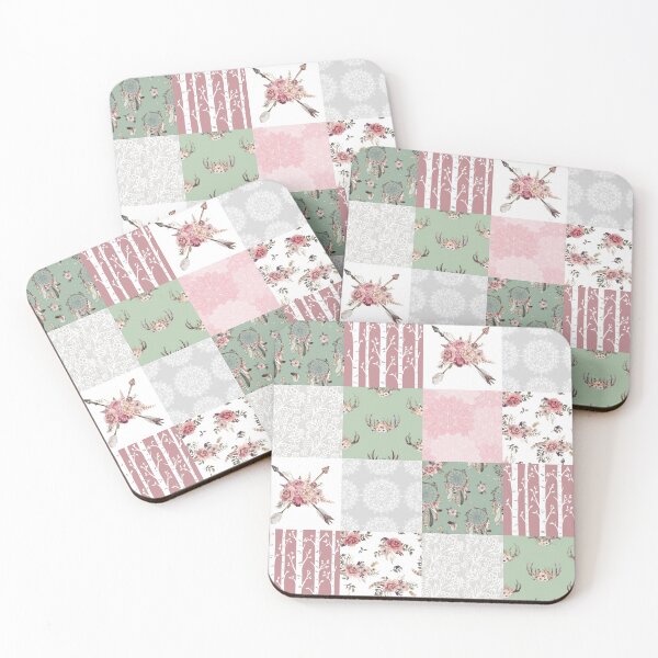 Item preview, Boho flower pink green green cute pattern designed and sold by HarleyGarner.