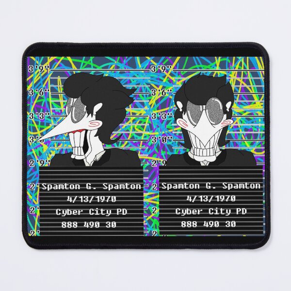 Item preview, Spamton's Mugshot (Grey Static) designed and sold by Quickdraw's Closet.