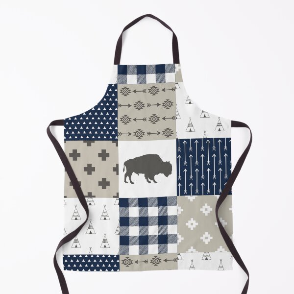 Aperçu de l'œuvre Motif mignon Buffalo Navy Tan créée et vendue par HarleyGarner.