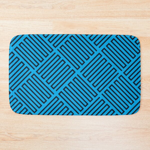 Item preview, Angled Checkerboard Line Pattern in Dark Blue on Cyan designed and sold by Neil Feigeles.