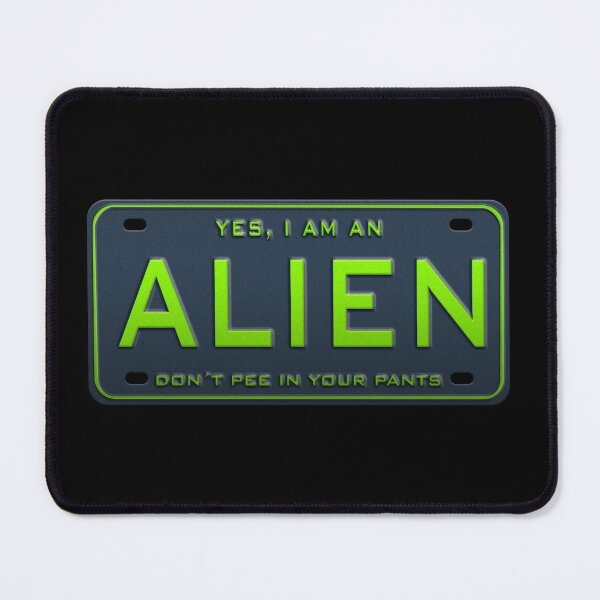 Item preview, I AM AN ALIEN SARCASTIC LICENSE PLATE blue & green designed and sold by MantixArt.