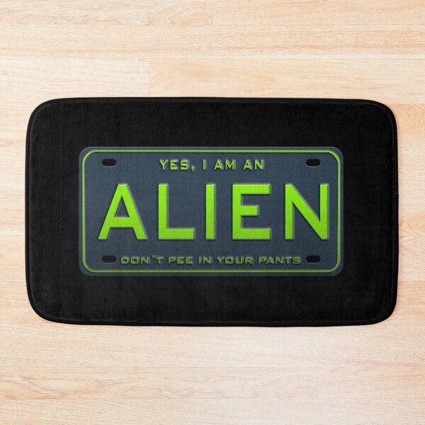 Item preview, I AM AN ALIEN  SARCASTIC LICENSE PLATE blue & green designed and sold by MantixArt.