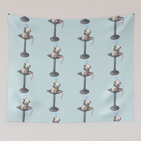 Item preview, Opossum bathing in bird bath designed and sold by Mehu.