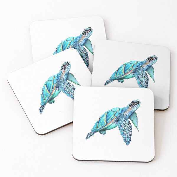 Item preview, Watercolor Blue Turtle Art designed and sold by JaskolArt.