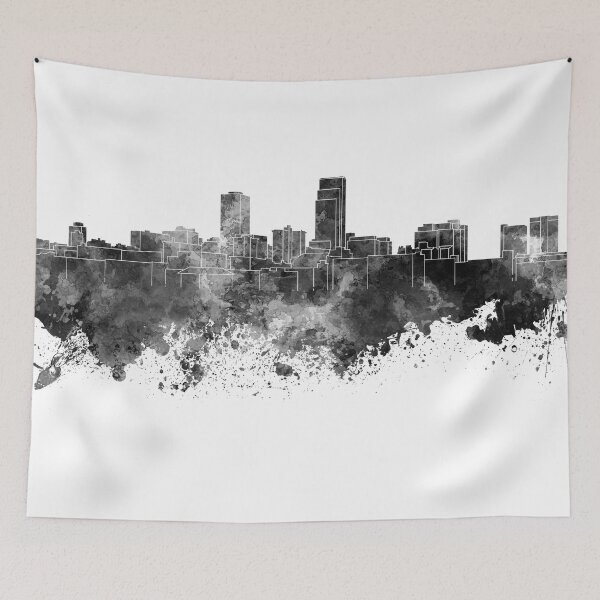 Item preview, Omaha skyline in black watercolor designed and sold by paulrommer.