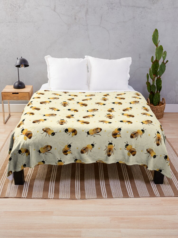 Thumbnail 1 of 6, Throw Blanket, Honey bees designed and sold by pikaole.