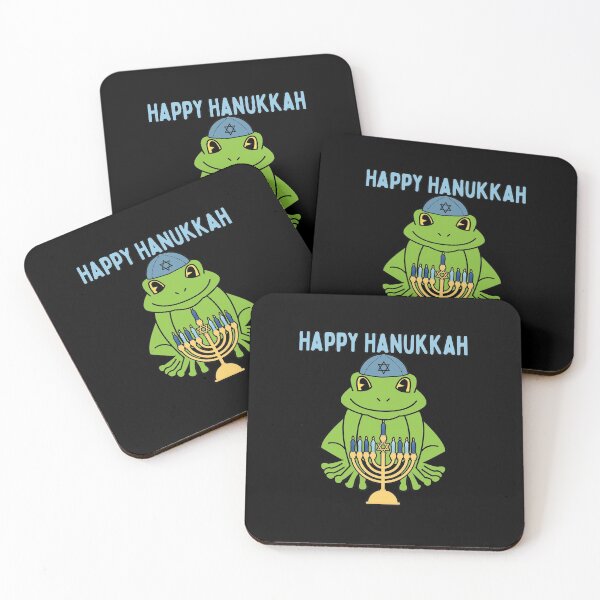 Aperçu de l'œuvre Grenouille mignonne de Hanoucca Menorah Hanoucca heureux créée et vendue par funnytshirtemp.