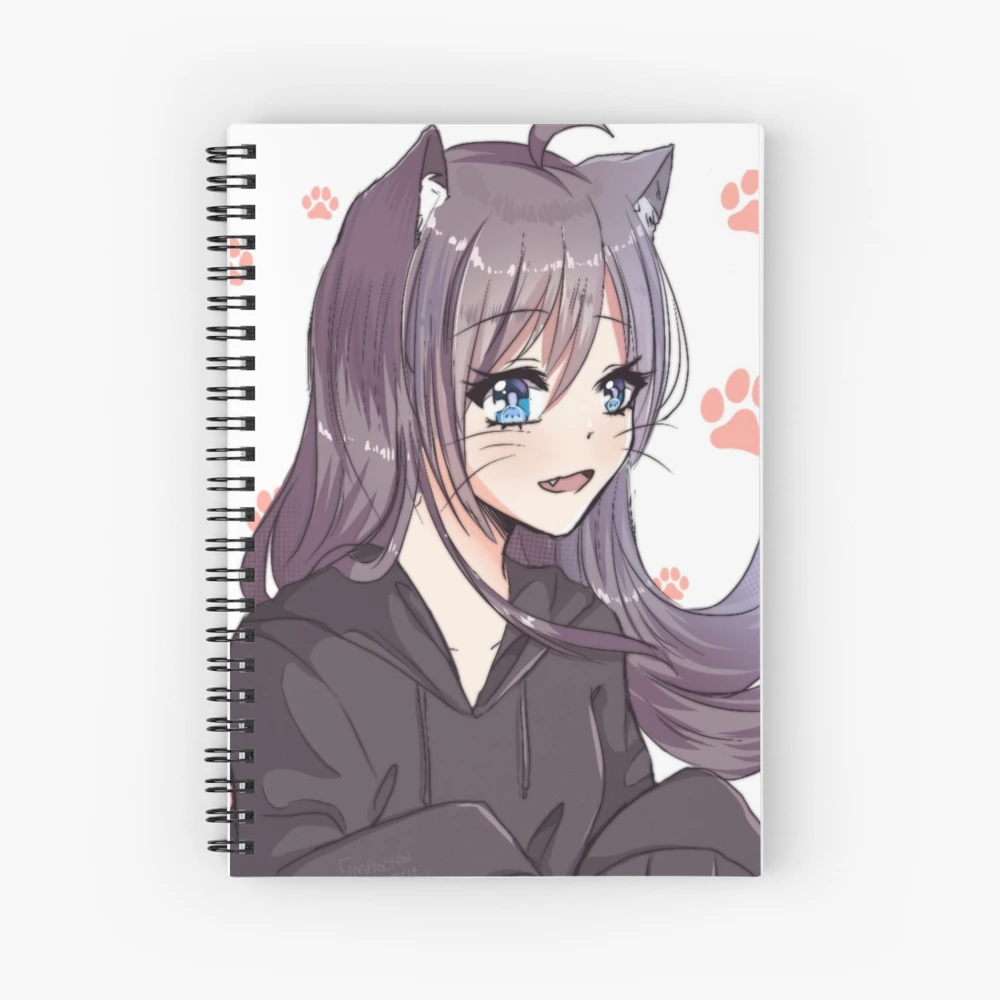 Anime Girl With Cat Notebook or Journal Spiral Notebook for Sale by  AlluringFeline