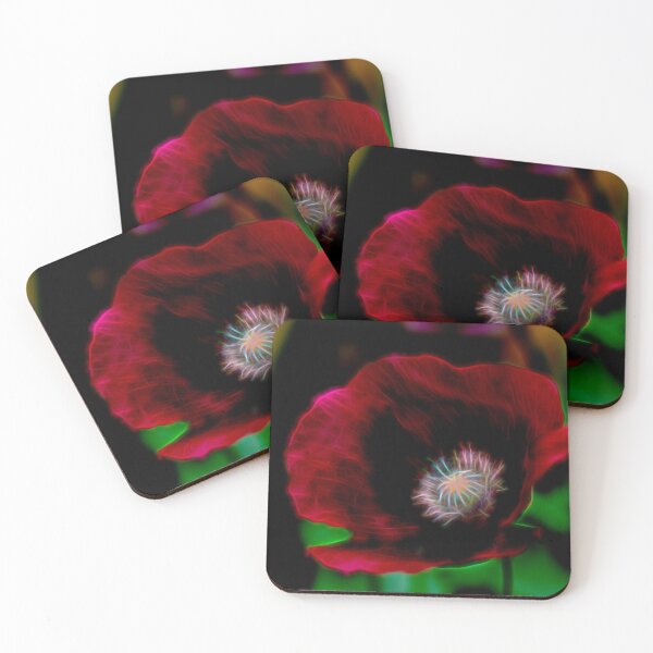 Item preview, Artistic electric Poppy flower macro photo designed and sold by hendrikspix.