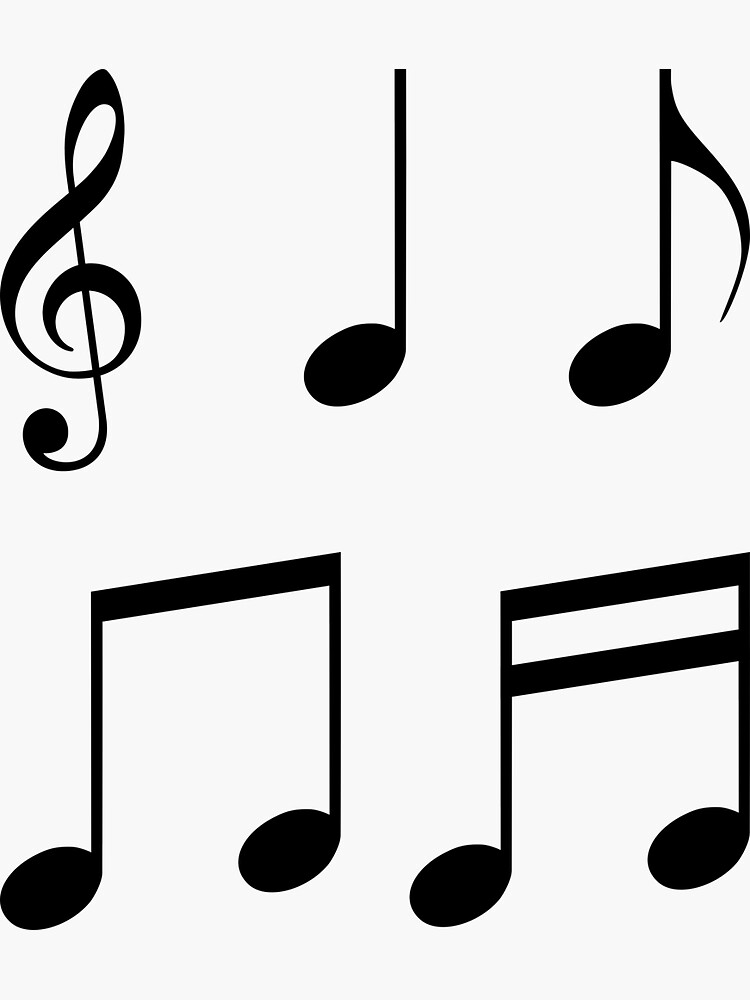 Thumbnail 3 of 3, Sticker, music notes music designed and sold by mehmetemin.