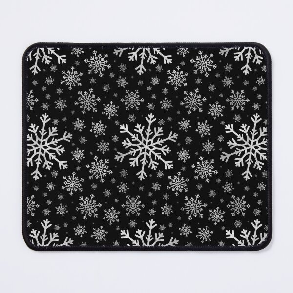Item preview, Pretty Silver Grey Snowflakes on Black Background designed and sold by Karen McFarland.