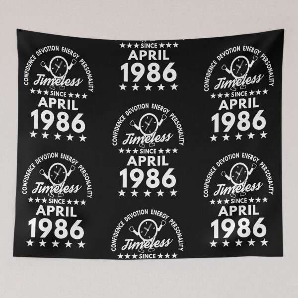 Item preview, April Birthday Timeless Person -1986 - White Text designed and sold by MoonsmileProd.