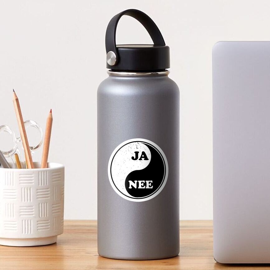 "South Africa Yin Yang Feng Shui Ja Nee Afrikaans Funny" Sticker for