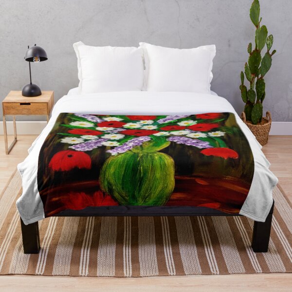 Aperçu de l'œuvre beaux coquelicots et marguerites I'm vase vintage en laiton et cuivre créée et vendue par kkartwork.