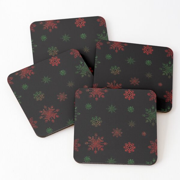 Item preview, Red Green Christmas Ombre Faux Glitter Snowflakes designed and sold by Felicity-K.