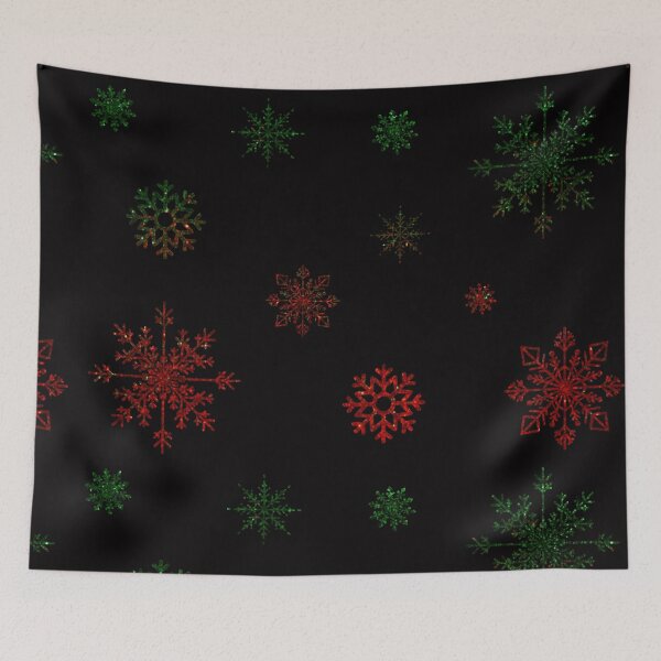 Item preview, Red Green Christmas Ombre Faux Glitter Snowflakes designed and sold by Felicity-K.