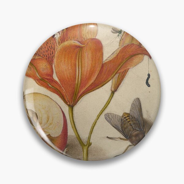 Item preview, Flower, Insects, and Calligraphy Illustration designed and sold by Naturalist Prints.
