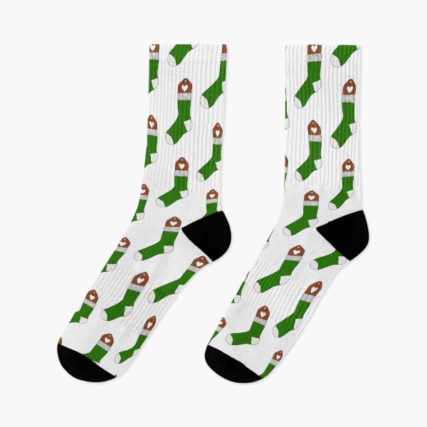 Item preview, Knit Sock (Green and White with Dark Wood) designed and sold by nklange240.