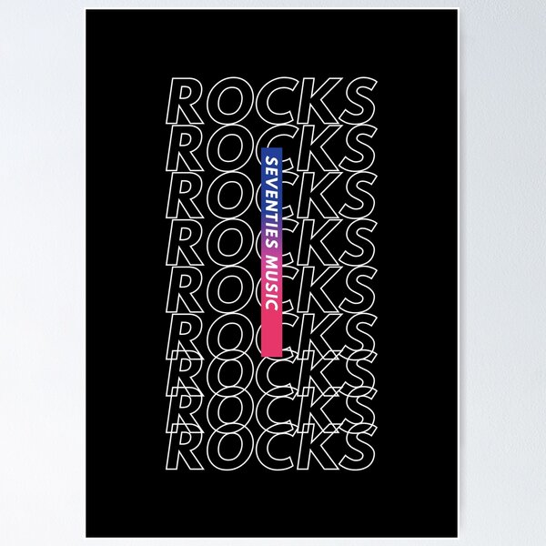 Item preview, Seventies Music Rocks Repeated Text designed and sold by nightsworthy.