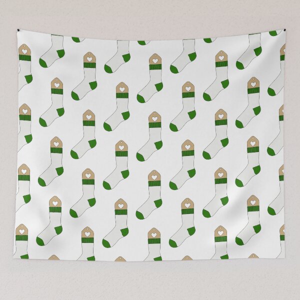 Item preview, Knit Sock (White and Green with Light Wood) designed and sold by nklange240.