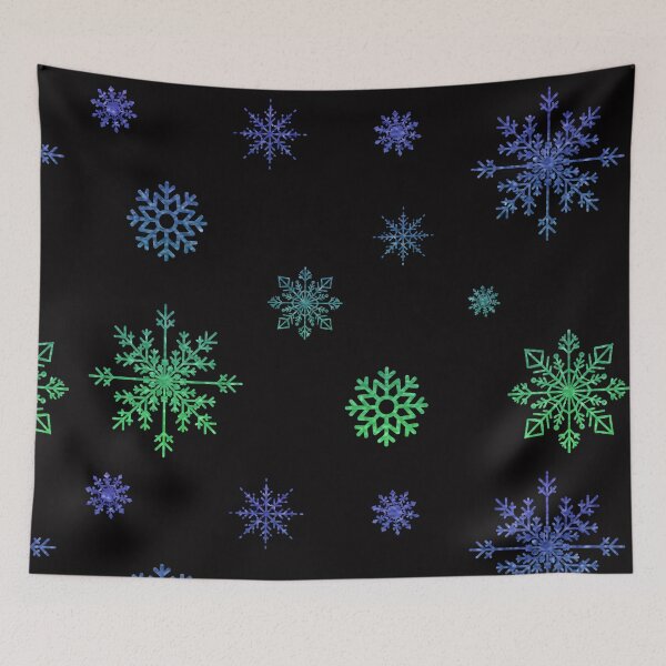 Item preview, Ombre Blue Green Faux Glitter Snowflakes designed and sold by Felicity-K.
