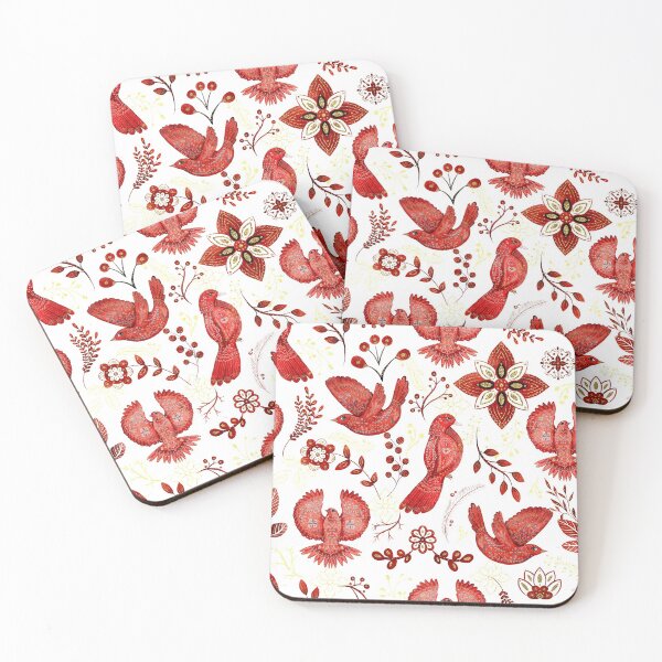 Item preview, Winter Holiday Red Birds on White designed and sold by AlteredAtelier.