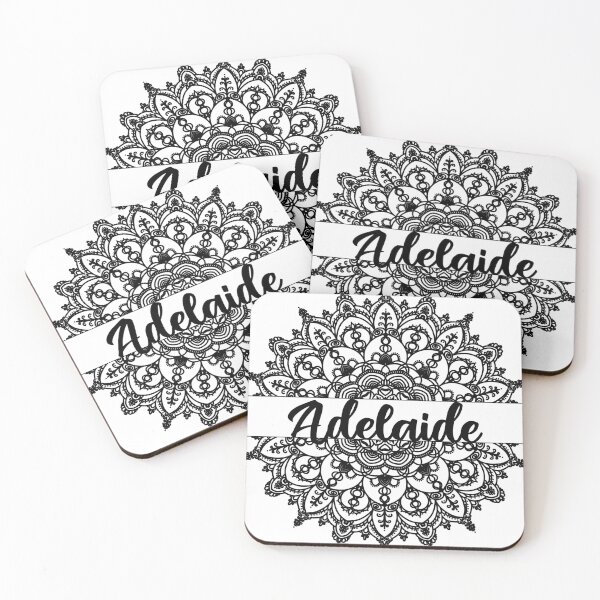Item preview, First name Adelaide mandala in black designed and sold by felinefeelings.