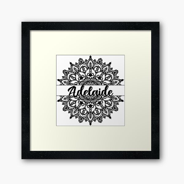 Item preview, First name Adelaide mandala in black designed and sold by felinefeelings.