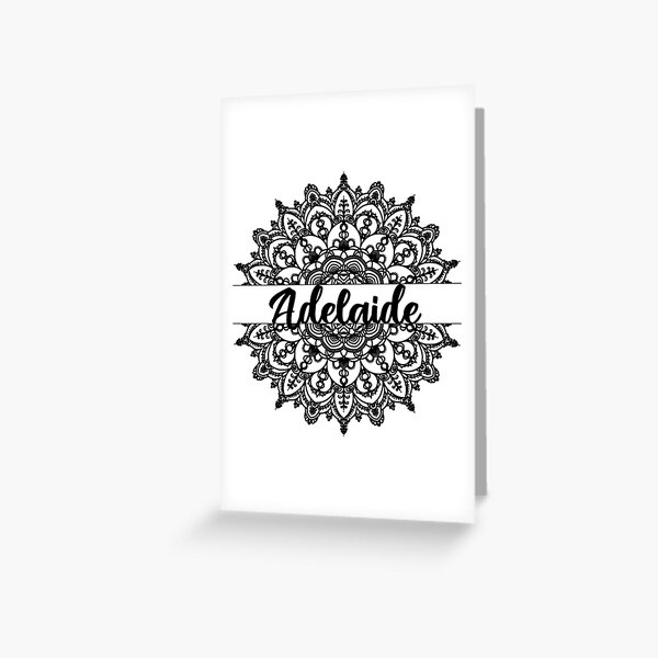 Item preview, First name Adelaide mandala in black designed and sold by felinefeelings.
