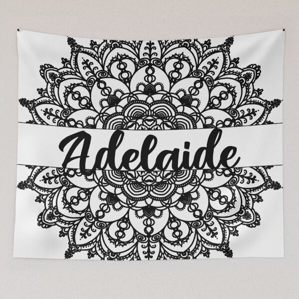 Item preview, First name Adelaide mandala in black designed and sold by felinefeelings.