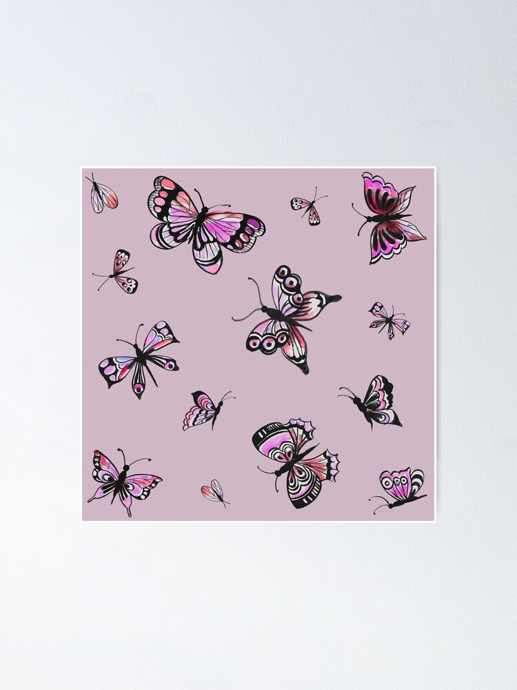 Póster «Mariposa rosa pastel | mariposas» de modasyph | Redbubble