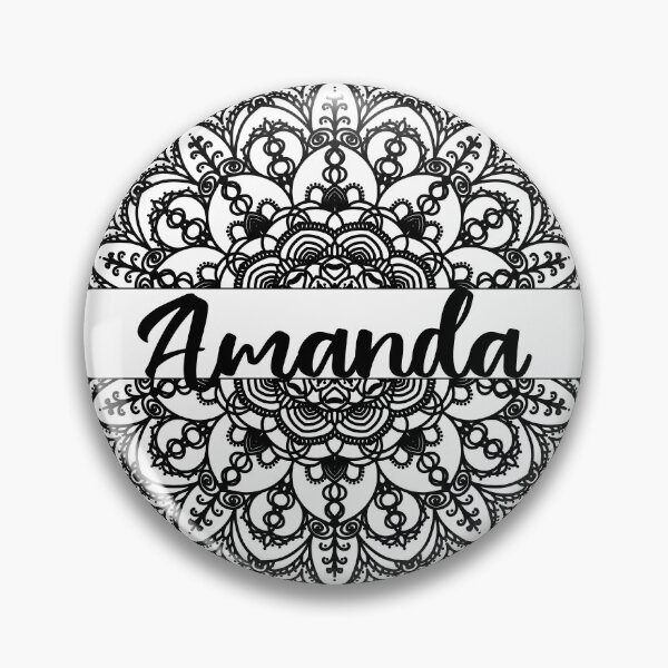 Item preview, First name Amanda mandala in black designed and sold by felinefeelings.