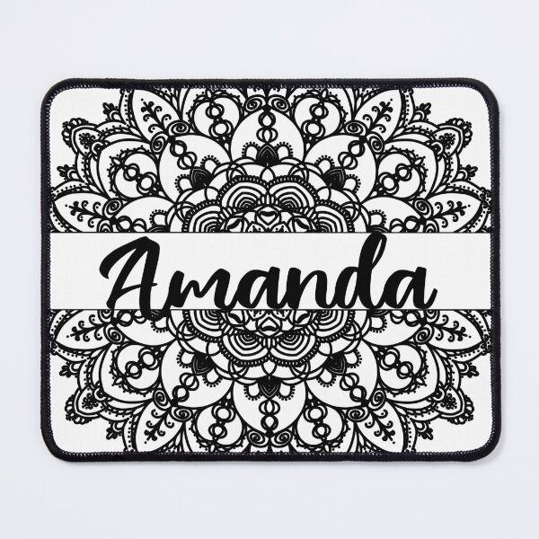 Item preview, First name Amanda mandala in black designed and sold by felinefeelings.