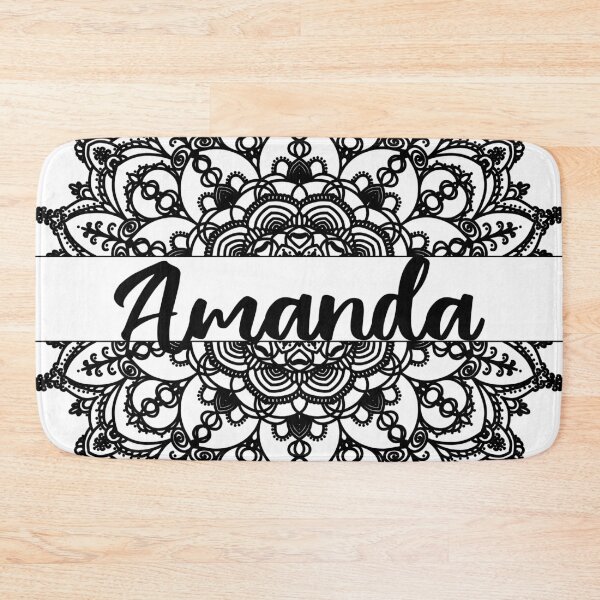 Item preview, First name Amanda mandala in black designed and sold by felinefeelings.