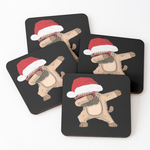 Item preview, Cute Dabbing Pug with Santa Claus Hat and Sunglasses designed and sold by HStudioPrints.