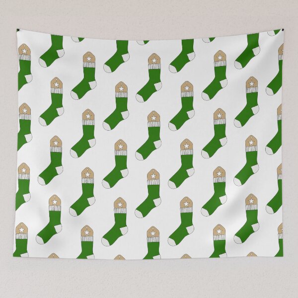 Item preview, Knit Sock (Green and White with Light Wood, Star) designed and sold by nklange240.