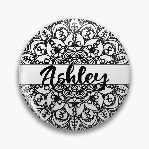 Item preview, First name Ashley mandala in black designed and sold by felinefeelings.