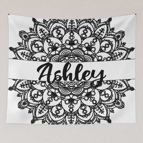 Item preview, First name Ashley mandala in black designed and sold by felinefeelings.