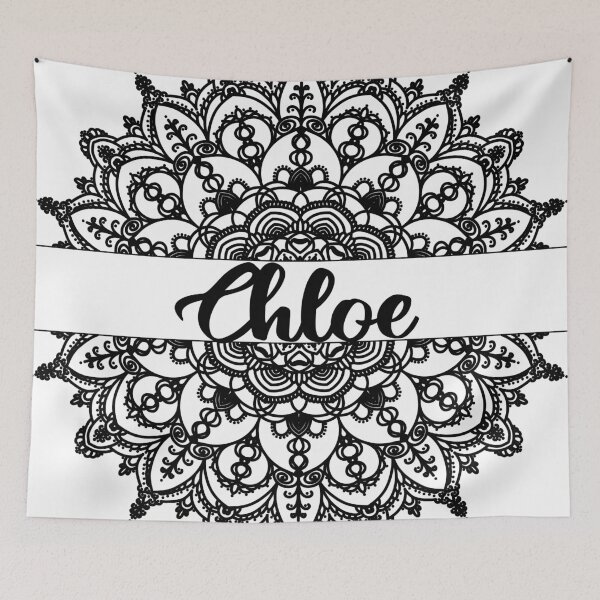 Item preview, First name Chloe mandala in black designed and sold by felinefeelings.