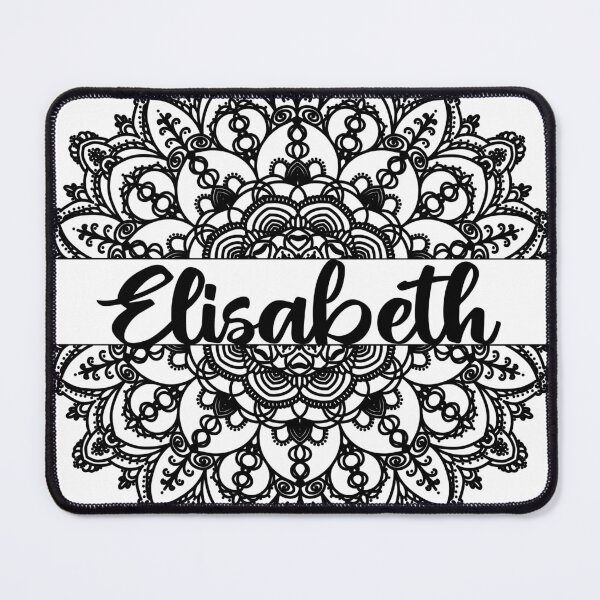 Item preview, First name Elisabeth mandala in black designed and sold by felinefeelings.