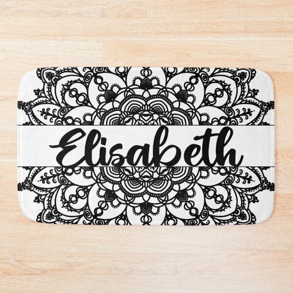 Item preview, First name Elisabeth mandala in black designed and sold by felinefeelings.