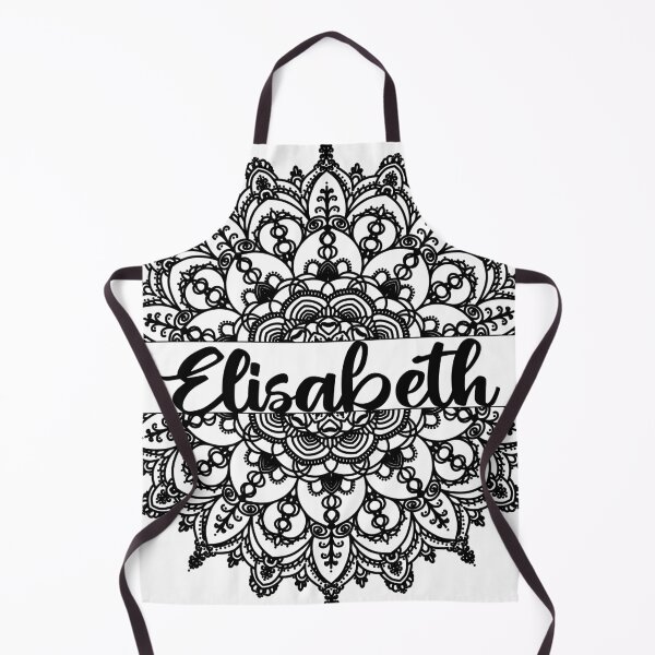 Item preview, First name Elisabeth mandala in black designed and sold by felinefeelings.
