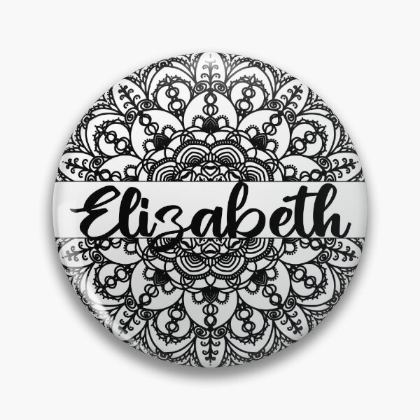 Item preview, First name Elizabeth mandala in black designed and sold by felinefeelings.