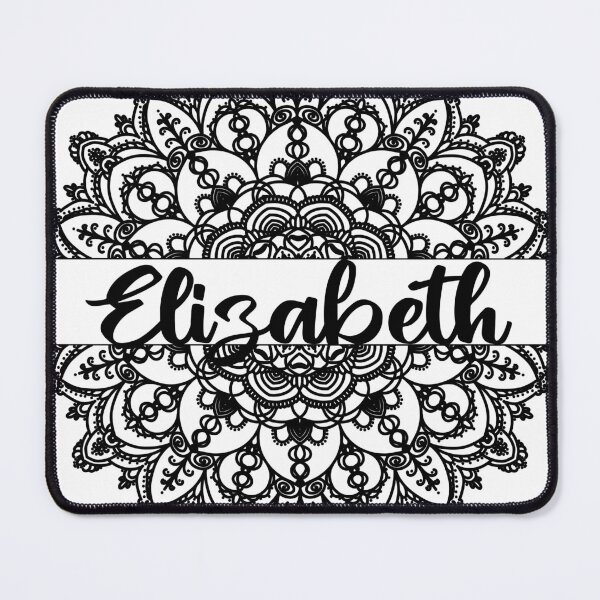 Item preview, First name Elizabeth mandala in black designed and sold by felinefeelings.