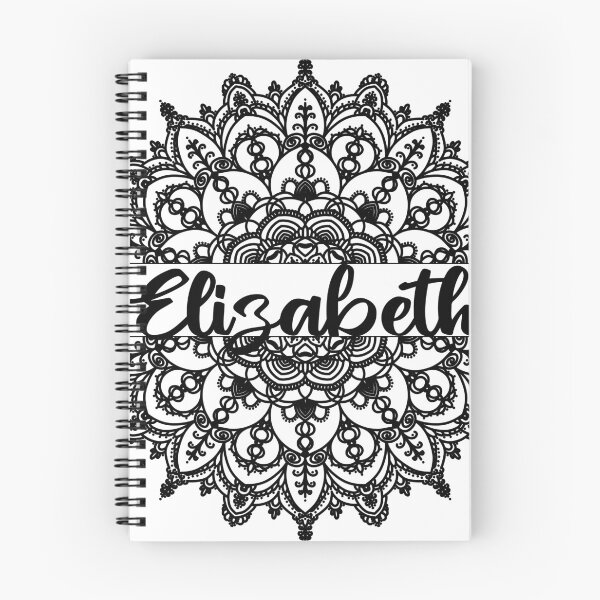 Item preview, First name Elizabeth mandala in black designed and sold by felinefeelings.
